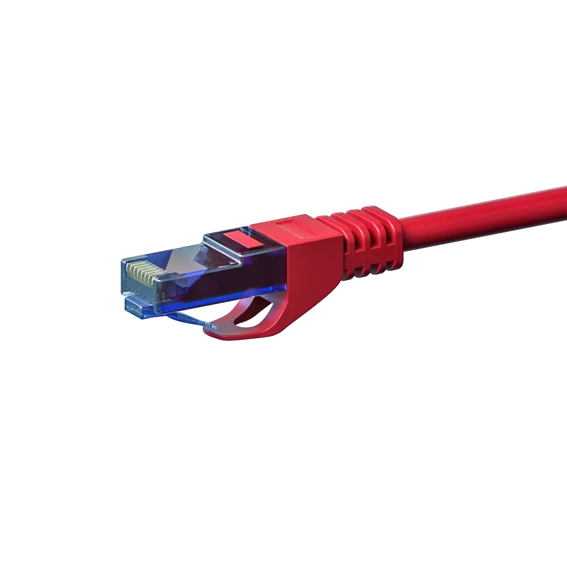 DSIT CAT6a U/UTP 100% Kupfer Ethernet-Patchkabel, 1m, Rot