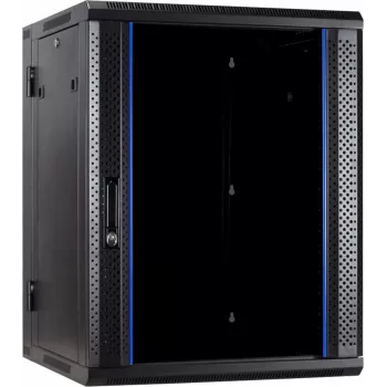 DSIT DS6622-DOUBLE 22U umkehrbarer Wandmontage-Server-Schrank mit Glastür, 600 x 600 x 1100 mm, Schwarz