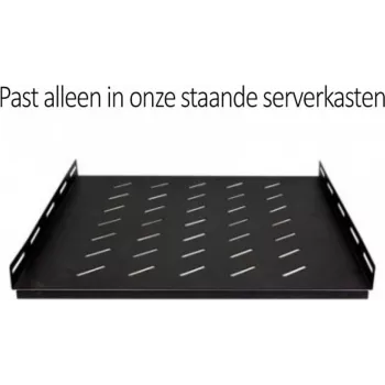 DSIT Schwerlast-Festboden für 800 mm tiefe Serverschränke, 1U, 100 kg Tragkraft, belüfteter Stahl, Schwarz (DS-SFH80)