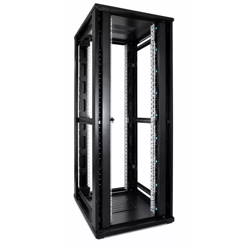DSIT 47U 19 inch Server-Rack-Schrank mit perforierten Doppeltüren vorne und hinten, 800x1000x2250 mm, schwarz
