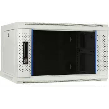 DSIT DS6404W 4U Wandmontage-Serverschrank mit Glastür, 600 x 450 x 280 mm, Weiß