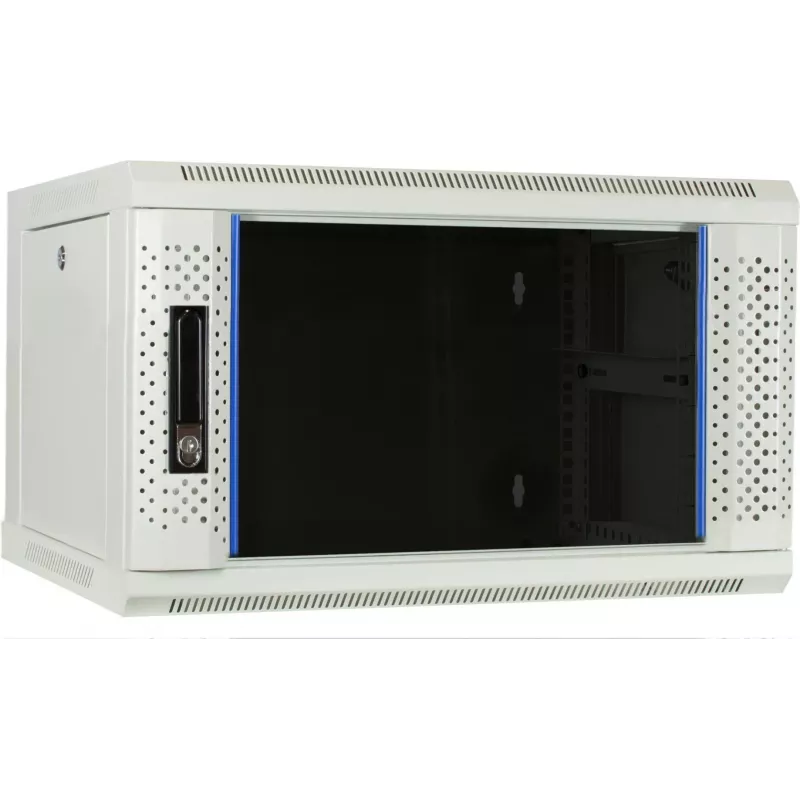 DSIT DS6404W 4U Wandmontage-Serverschrank mit Glastür, 600 x 450 x 280 mm, Weiß