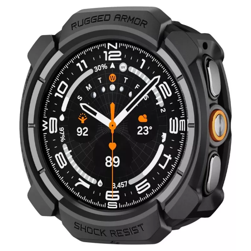 Spigen Rugged Armor Hülle für Samsung Galaxy Watch Ultra 2 2026 (47mm) – Matt Schwarz