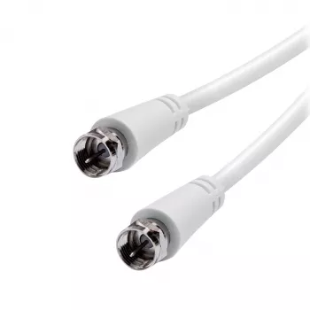 Vivanco VVSAT100MMW 10m weißes Koaxial-Satellitenantennenkabel F-Stecker auf F-Stecker RG6 75 Ohm doppelt geschirmt