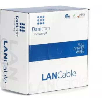 DSIT Danicom CAT7 S/FTP Netzwerkkabel 100m Massivleiter LSZH Dca Orange