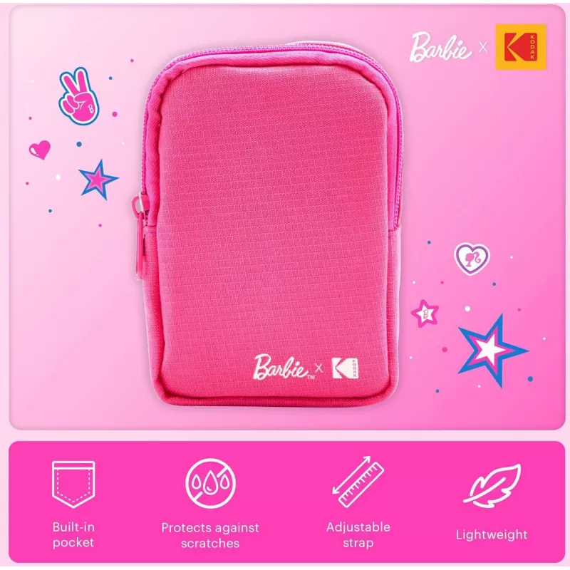 Kodak x Barbie Softcase mit Reißverschluss und Umhängegurt für Printomatic und Step Slim, rosa (RODBCMPK)