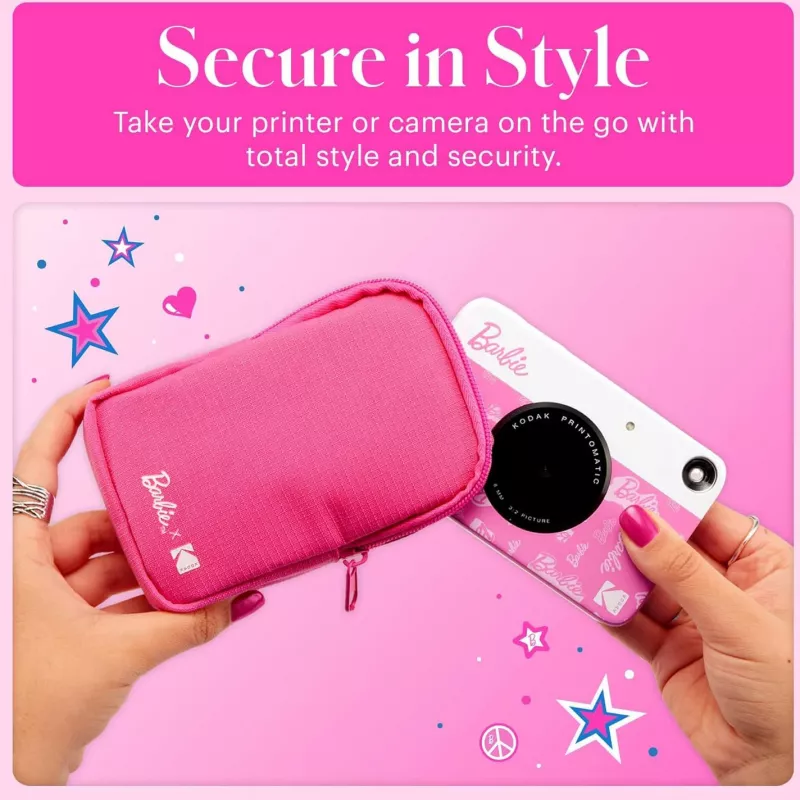 Kodak x Barbie Softcase mit Reißverschluss und Umhängegurt für Printomatic und Step Slim, rosa (RODBCMPK)