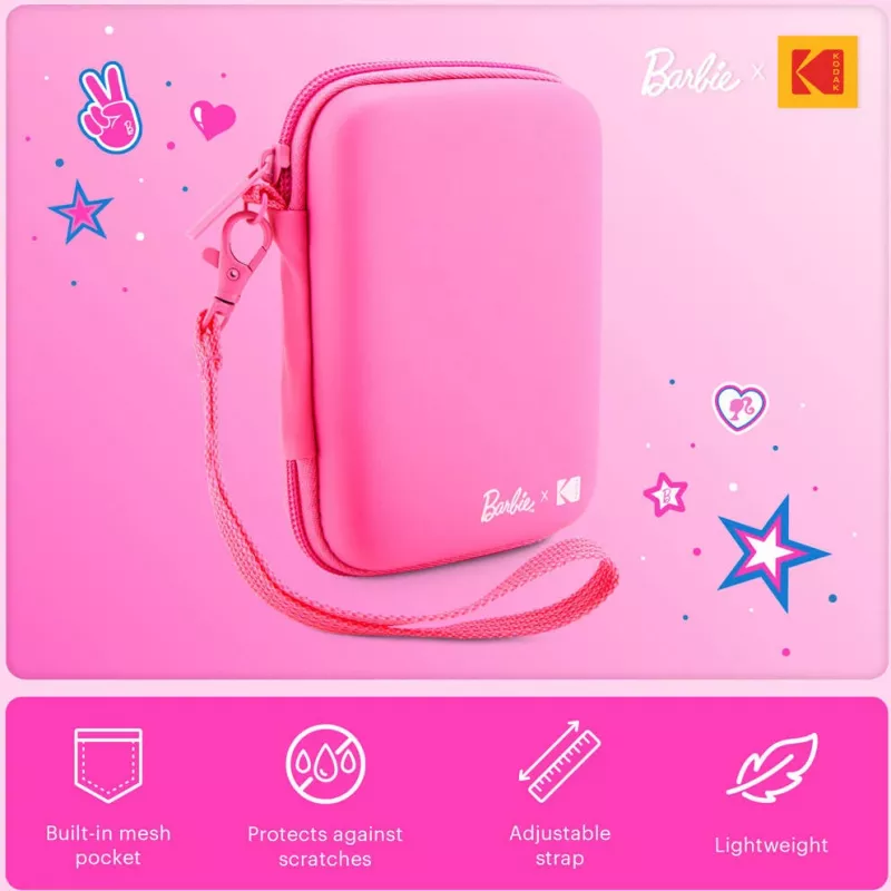 Kodak x Barbie EVA-Schutzhülle mit abnehmbarem Riemen und Netzfach für Printomatic und Step Slim, rosa (RODBCEPK)