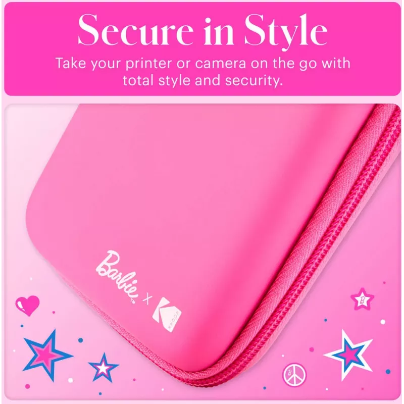 Kodak x Barbie EVA-Schutzhülle mit abnehmbarem Riemen und Netzfach für Printomatic und Step Slim, rosa (RODBCEPK)
