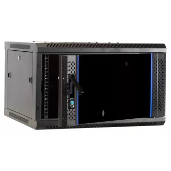 DSIT DS6604-F 6U Wandmontage-Servergehäuse mit Glastür, 600x450x320 mm, Schwarz