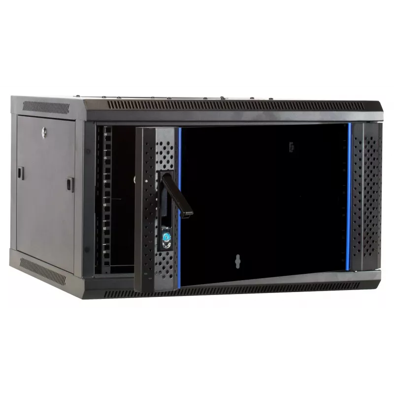 DSIT DS6604-F 6U Wandmontage-Servergehäuse mit Glastür, 600x450x320 mm, Schwarz