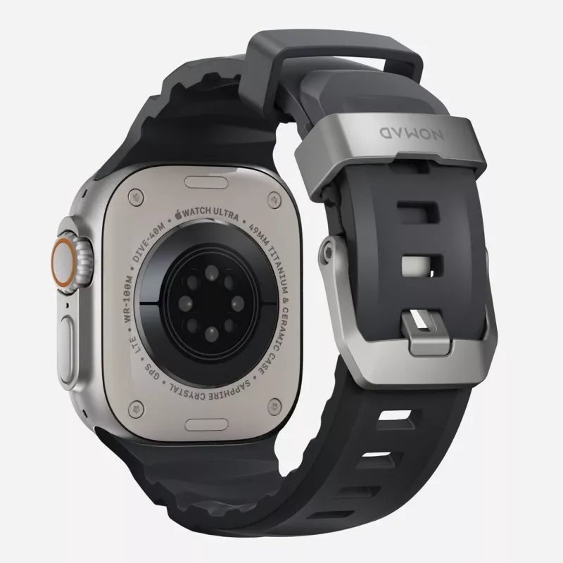NOMAD Rocky Point Armband für Apple Watch 46mm/49mm Schwarz-Silber