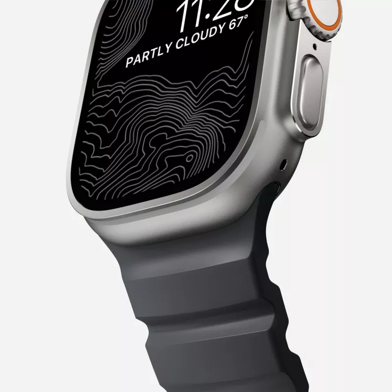 NOMAD Rocky Point Armband für Apple Watch 46mm/49mm Schwarz-Silber