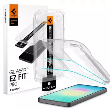 Spigen Glas.tR EZ Fit Pro 2er-Pack Displayschutzglas aus gehärtetem Glas für Samsung Galaxy A27 5G - klar