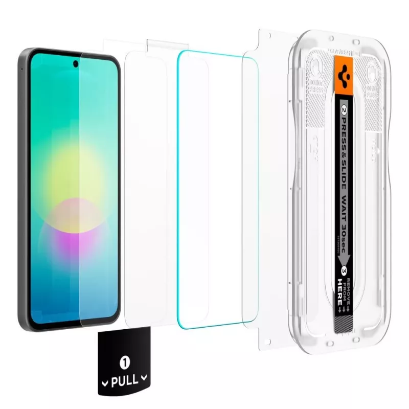 Spigen Glas.tR EZ Fit Pro 2er-Pack Displayschutzglas aus gehärtetem Glas für Samsung Galaxy A27 5G - klar