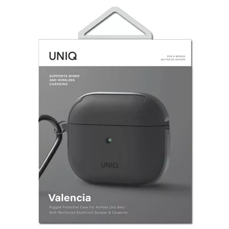 UNIQ Valencia Antibakterielle Hülle für AirPods 3. Generation, Grau