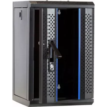 DSIT 9U 10-Zoll Wandmontage-Serverrack mit Glastür, 312x310x486 mm, Schwarz