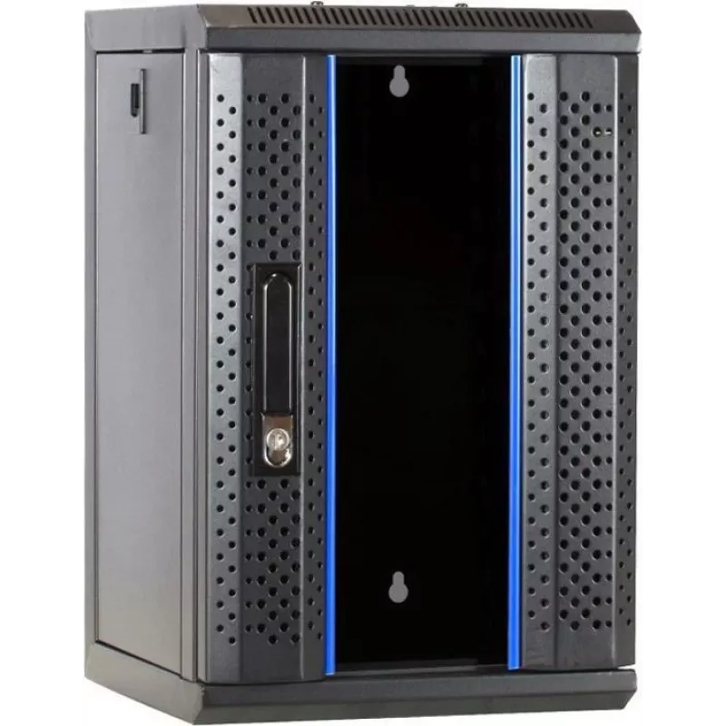 DSIT 9U 10-Zoll Wandmontage-Serverrack mit Glastür, 312x310x486 mm, Schwarz