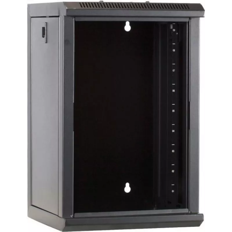 DSIT 9U 10-Zoll Wandmontage-Serverrack mit Glastür, 312x310x486 mm, Schwarz