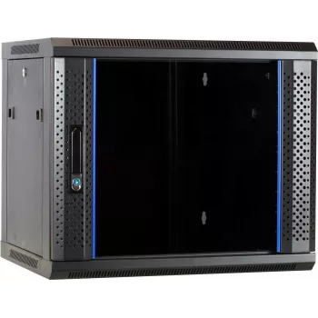 DSIT DS6409 9U Wandmontage-Serverschrank mit Glastür, 600x450x500 mm, Schwarz