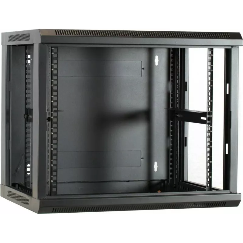 DSIT DS6409 9U Wandmontage-Serverschrank mit Glastür, 600x450x500 mm, Schwarz