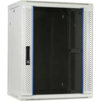 DSIT 15U Wandmontage-Serverschrank mit Glastür, Weiß, 600x450x770 mm (DS6415W)