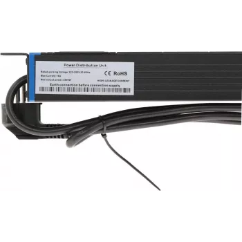 DSIT DS-9PDU 19 inch Rackmount-Stromverteilungseinheit - 9 Schuko-Steckdosen, 16A, 1U, Schwarz