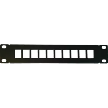 DSIT DS10-Patch-10UTP 10-Port Unloaded UTP Keystone Patch Panel, 1U 19-Zoll Rack-Montage, Schwarz