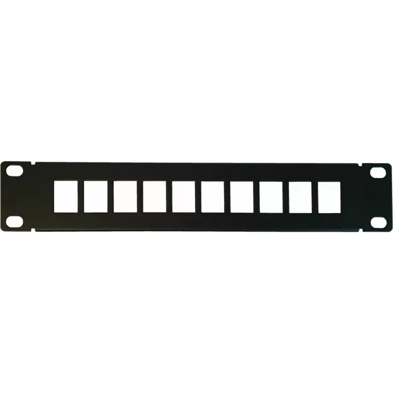DSIT DS10-Patch-10UTP 10-Port Unloaded UTP Keystone Patch Panel, 1U 19-Zoll Rack-Montage, Schwarz