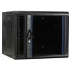 DSIT 6U Wandgehäuse-Rack mit gehärteter Glastür, reversibel, 600x450 mm, Schwarz