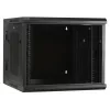 DSIT 6U Wandgehäuse-Rack mit gehärteter Glastür, reversibel, 600x450 mm, Schwarz