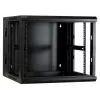 DSIT 6U Wandgehäuse-Rack mit gehärteter Glastür, reversibel, 600x450 mm, Schwarz