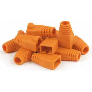 DSIT Danicom RJ45 Boot Orange, 10er-Pack – Zugentlastung ohne Haken für Ethernet-Kabel