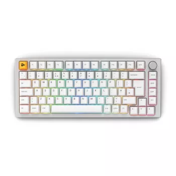 Glorious GMMK Pro mechanische Tastatur, 75% Pre-Built, ISO UK Layout, Weiß