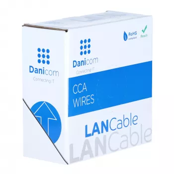 DSIT CAT5e U/UTP 50m CCA Netzwerkkabel auf Rolle, Grau (DC-UTP5CCA50-GRY)