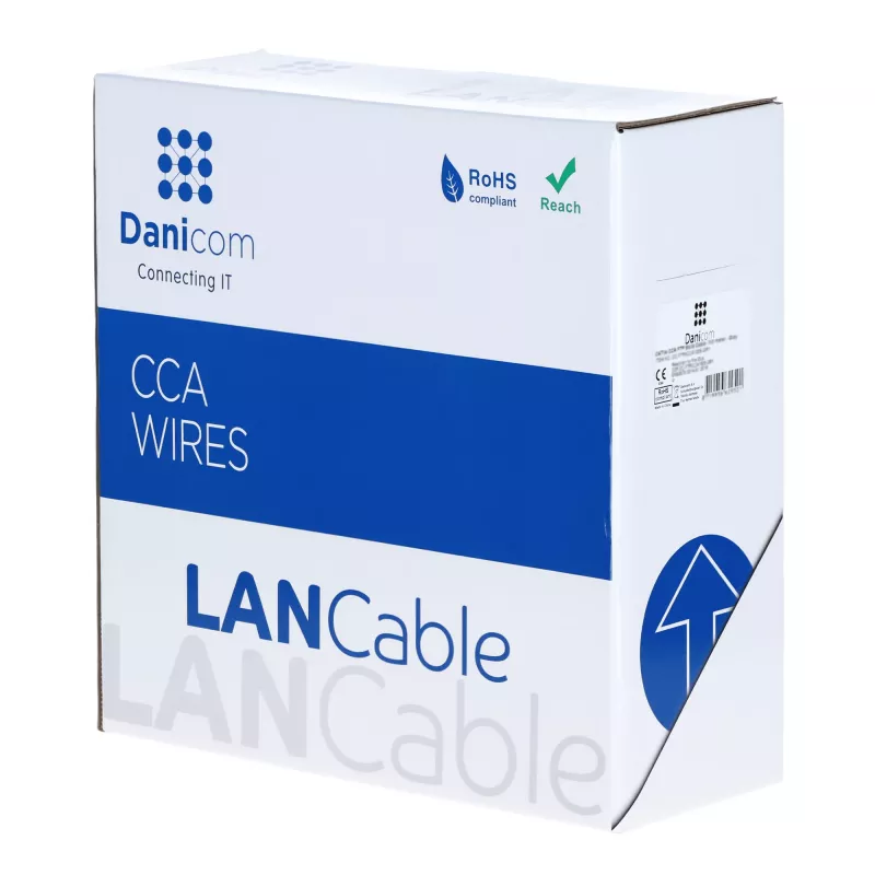 DSIT CAT5e F/UTP Netzwerkkabel mit massivem Leiter 100m Grau