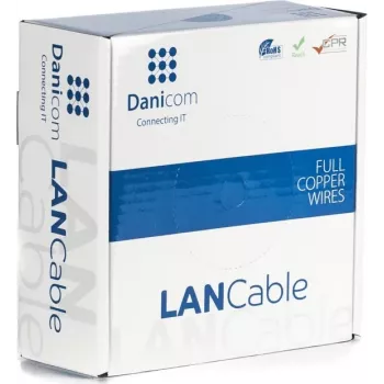 DSIT DANICOM CAT5e FTP Netzwerkkabel 100m Massivleiter LSZH Dca Blau