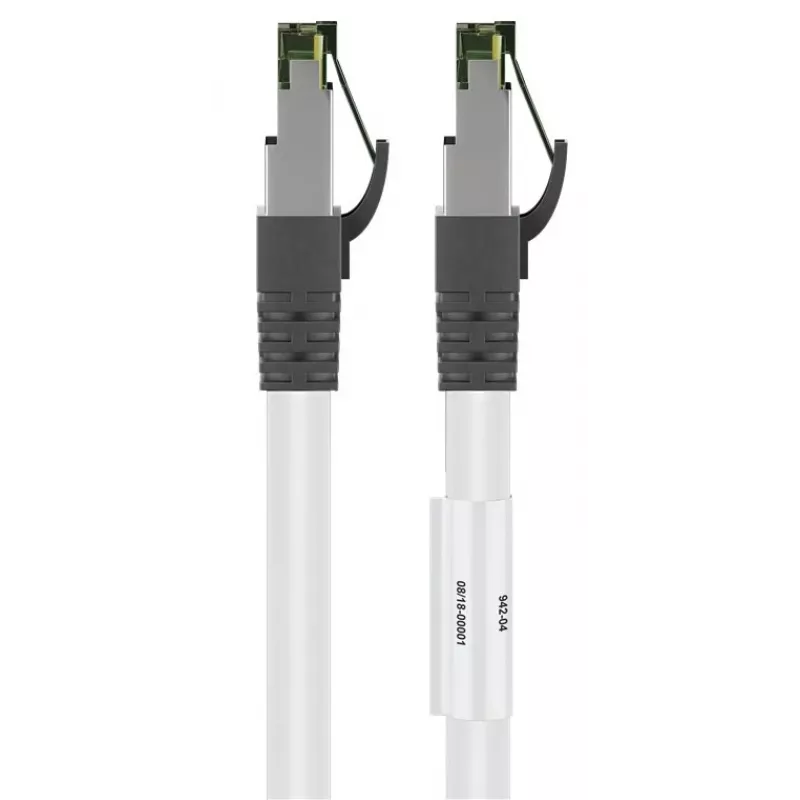 DSIT RJ45 Netzwerkkabel S/FTP PiMF CAT 8 Weiß 0,25m