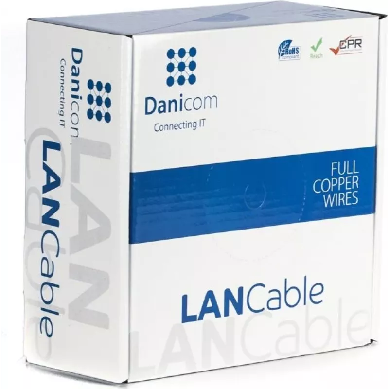 DSIT DANICOM CAT6A UTP 50m Außenkabel mit massivem Leiter, PE-Mantel (Fca) - Schwarz