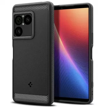 SPIGEN Rugged Armor Hülle für Sony Xperia 1 VIII, Mattschwarz, ACS11315