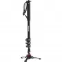 Manfrotto MVMXPROA4 XPRO Monopod+ Aluminium 4-Section Video Monopod mit FluidTech Basis, Schwarz