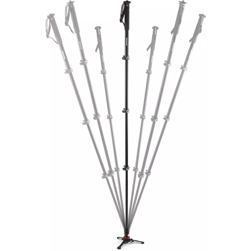Manfrotto MVMXPROA4 XPRO Monopod+ Aluminium 4-Section Video Monopod mit FluidTech Basis, Schwarz