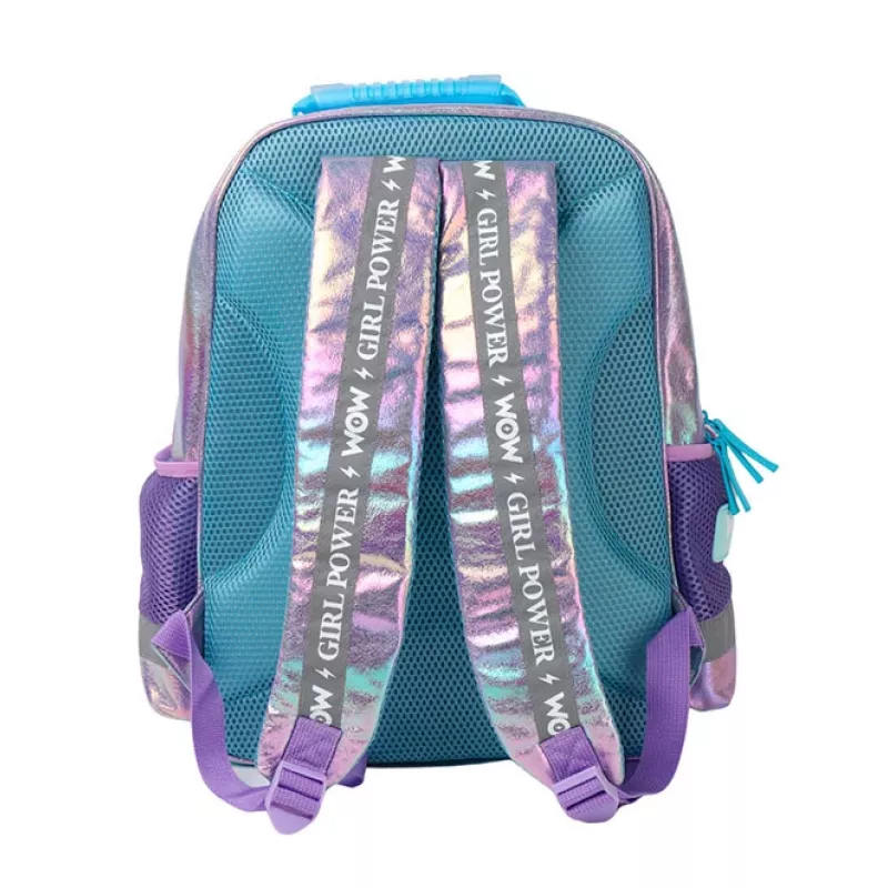 KIDS Wow Holo holografischer Schulrucksack 14L A4 Mädchen schillernd