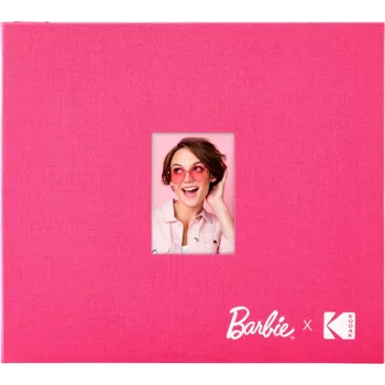 Kodak x Barbie 8x8 inch Scrapbook-Fotoalbum mit Stoffeinband und Bildfenster, rosa (RODB2X3SBPK)