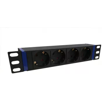 DSIT DS10-4PDU 10-Zoll-Rackmount-Stromverteilungseinheit, 4 Schuko-Steckdosen, 16A, Schwarz