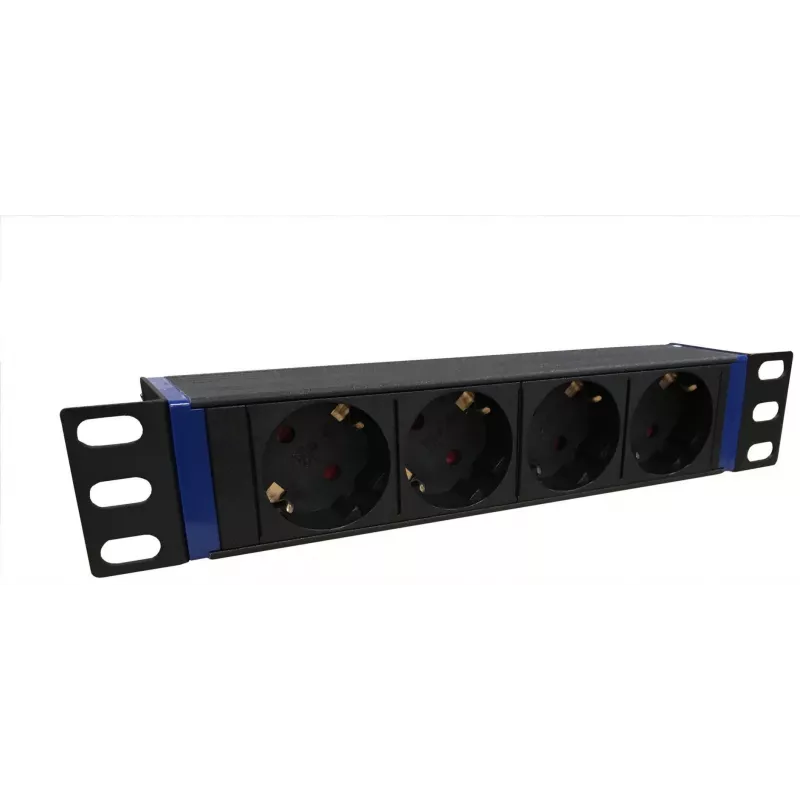 DSIT DS10-4PDU 10-Zoll-Rackmount-Stromverteilungseinheit, 4 Schuko-Steckdosen, 16A, Schwarz