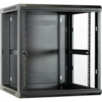 DSIT DS6612 12U Wandmontage-Serverschrank mit Glastür, 600x600x635 mm, Schwarz