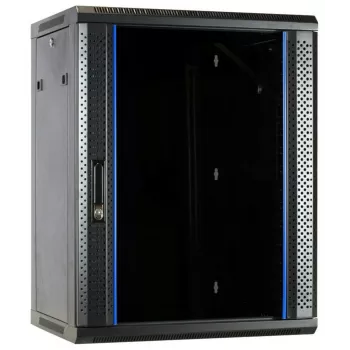 DSIT DS6615 15U Wandmontage-Serverschrank mit Glastür, 600x600x770 mm, Schwarz