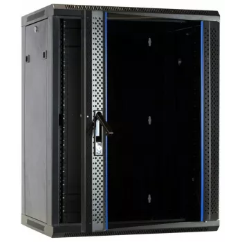DSIT DS6615 15U Wandmontage-Serverschrank mit Glastür, 600x600x770 mm, Schwarz