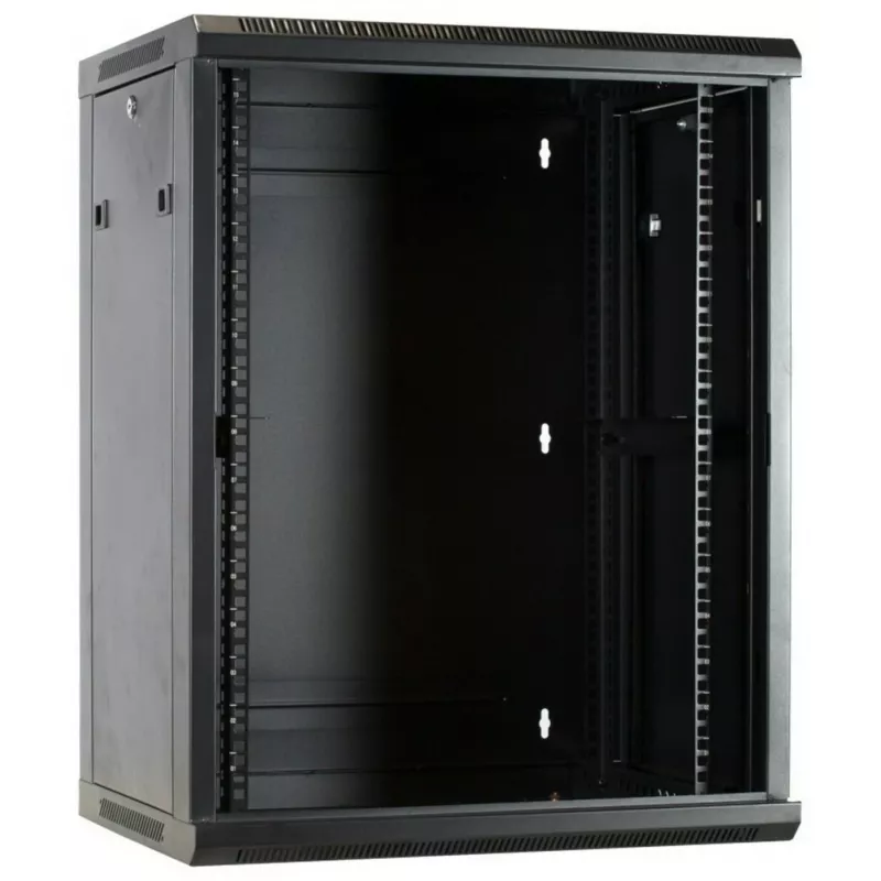 DSIT DS6615 15U Wandmontage-Serverschrank mit Glastür, 600x600x770 mm, Schwarz